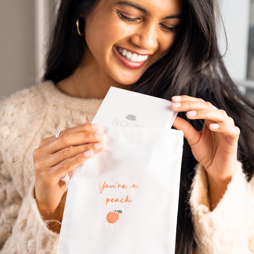 You're a Peach Bloom Boutique Luxury Embroidered Gift Pouch