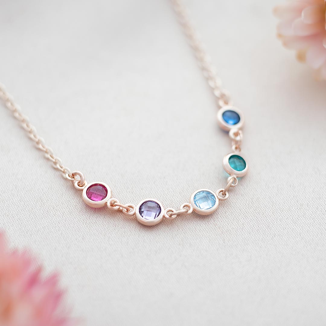 Create Your Own Family Mini Birthstone Necklace