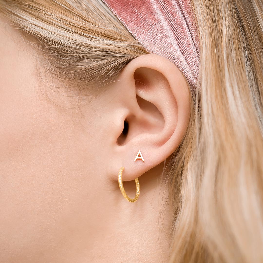 Diamond Cut Small Hoop Earrings