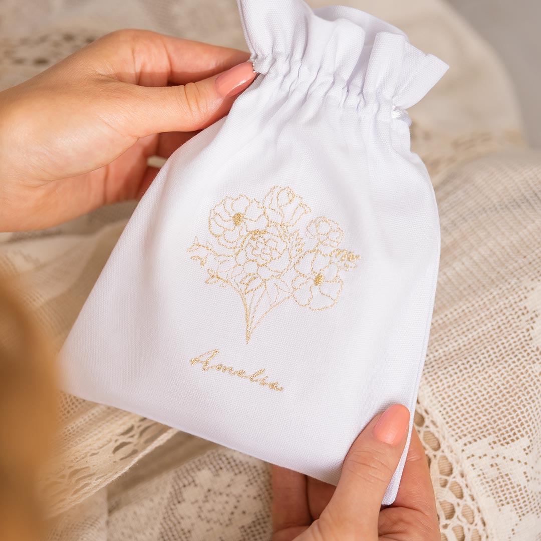personalised mother's day embroidered gift pouch