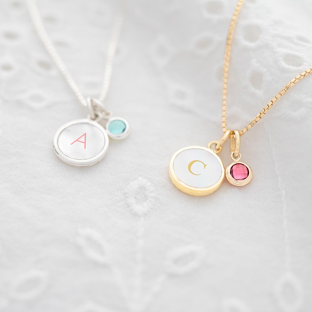 Mother Of Pearl Initial Personalised Necklace