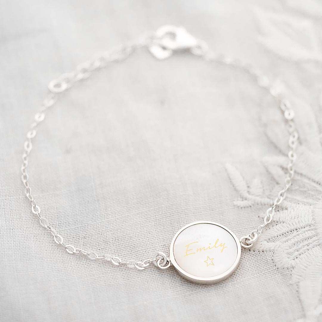 Mother of Pearl Personalised Name Bracelet