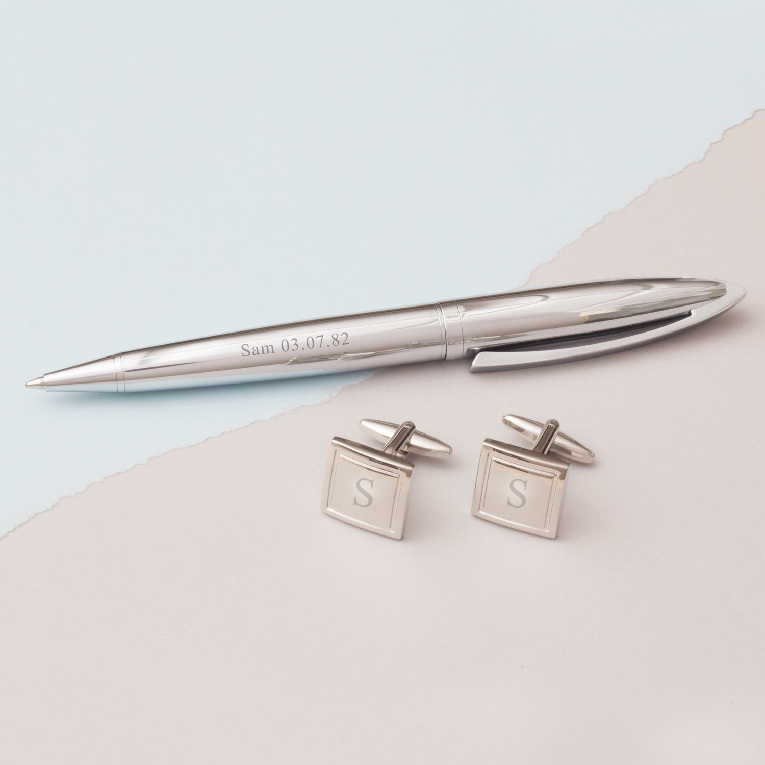 Personalised Pen And Cufflinks Set 