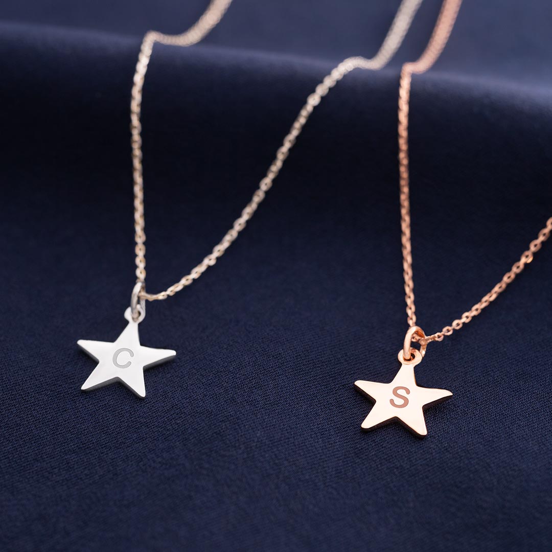 Personalised Hand Stamped Star Necklace