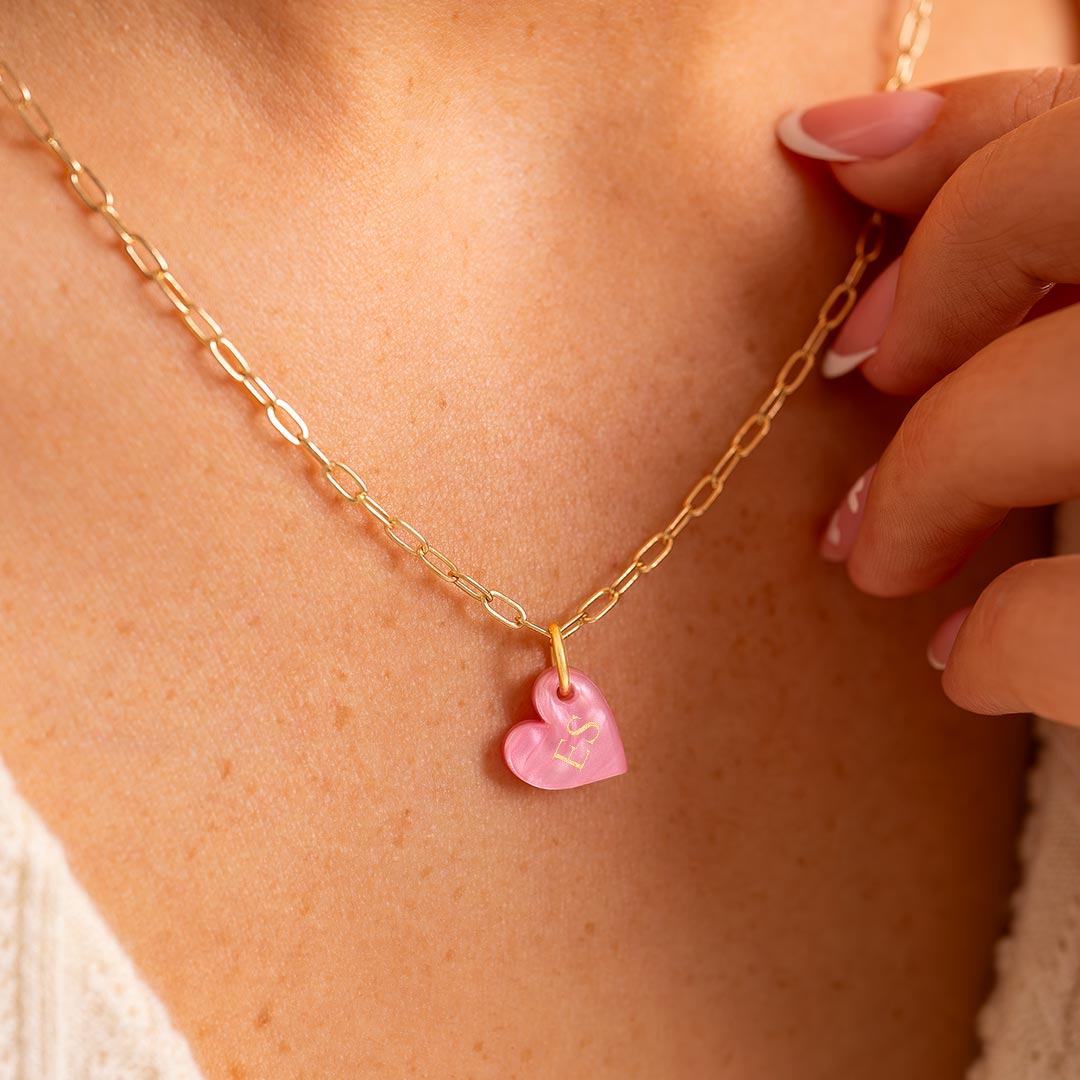Personalised Heart Initial Statement Necklace