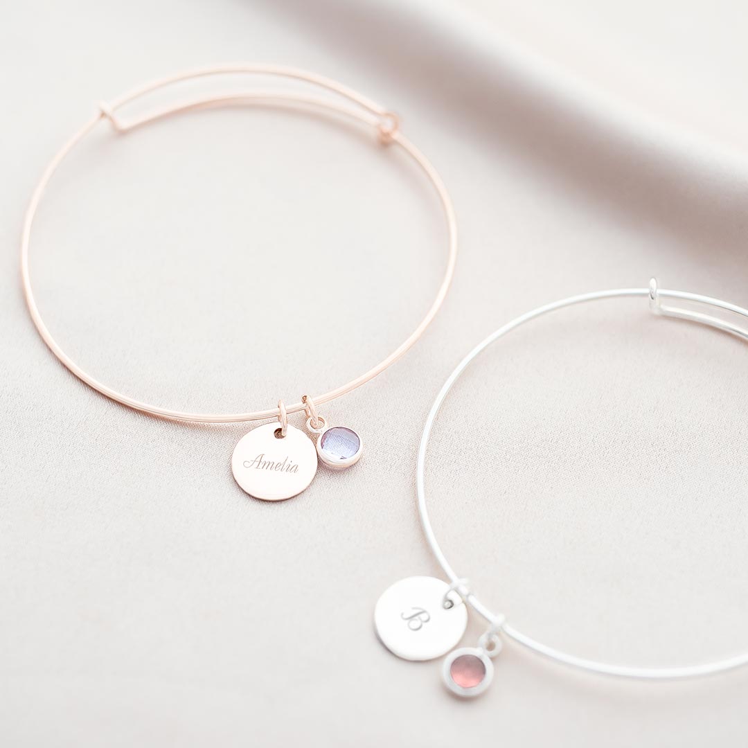 Rose Gold and Silver Skylyn Personalised Sterling Silver Bracelet