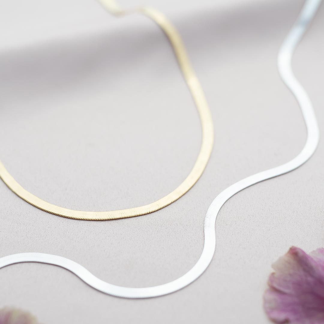 Edie Personalised Large Herringbone Chain Necklace