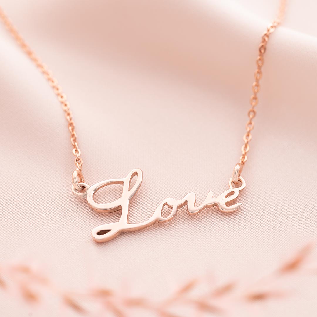 Sterling Silver Love Personalised Necklace