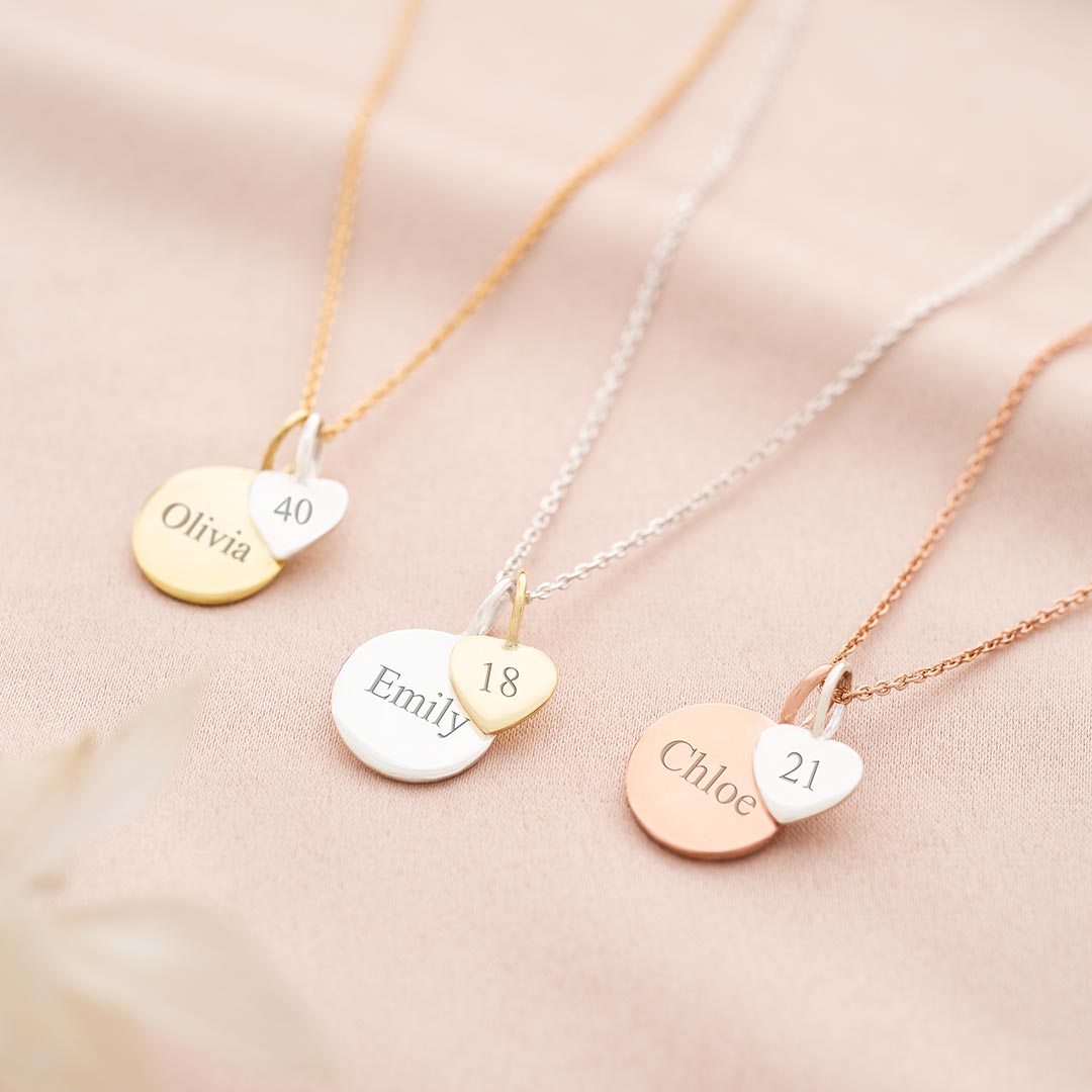 Sterling Silver Sia Birthday Disc Personalised Necklace