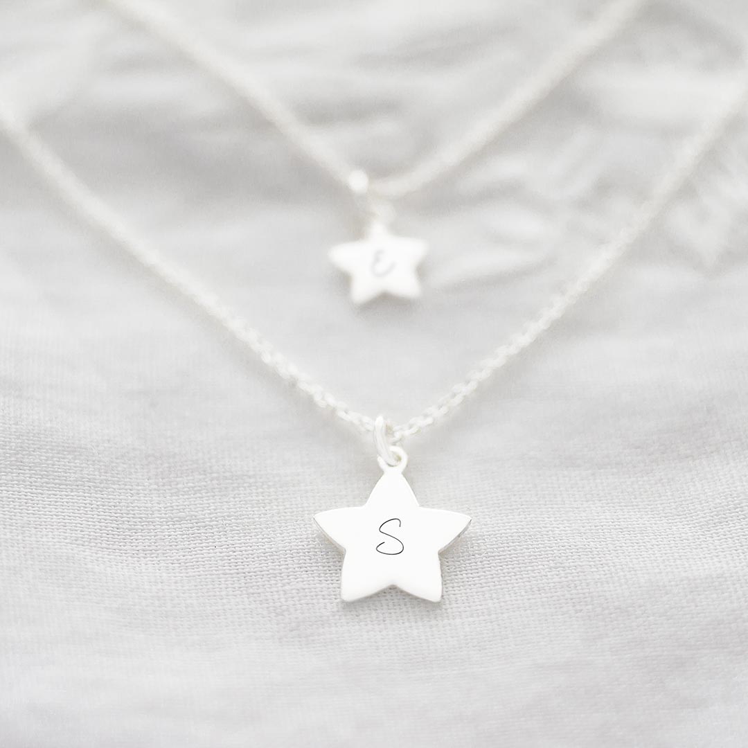 Sterling Silver Star Charm Personalised Layer Necklace