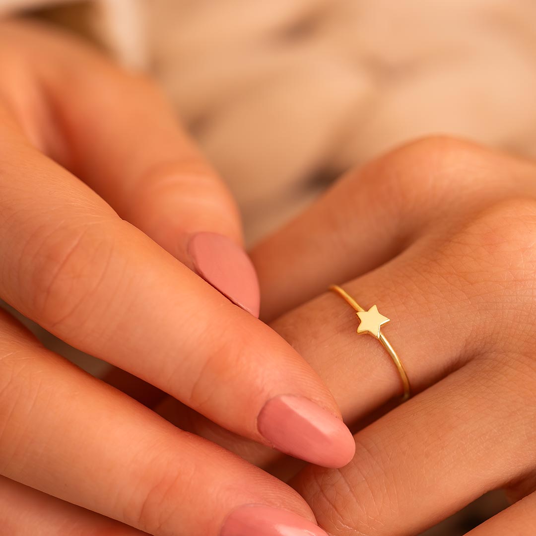 gold plated sterling silver star ring