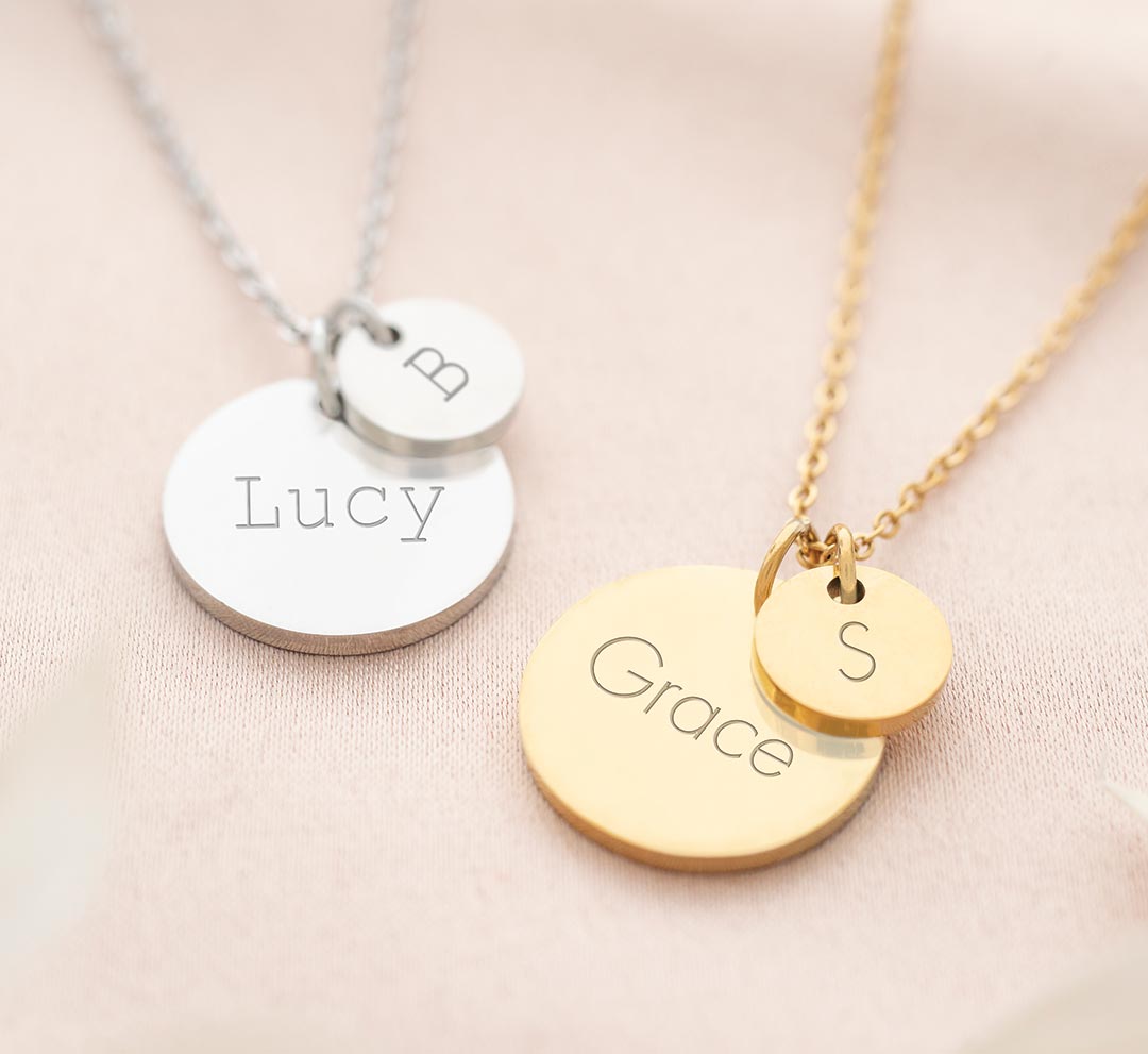 Asta Initial and Name Personalised Disc Necklace