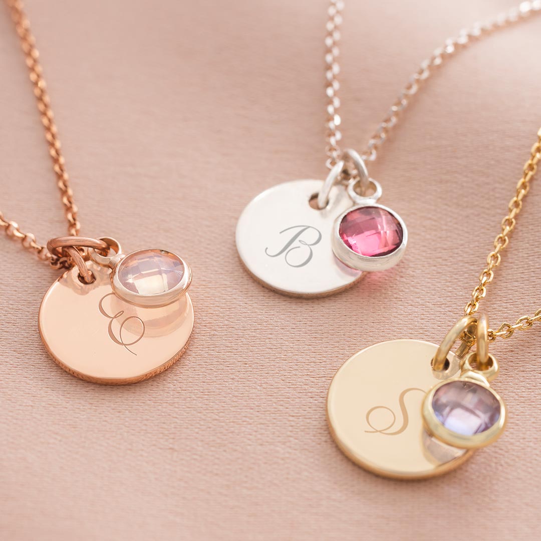 Initial and Birthstone Personalised Necklace