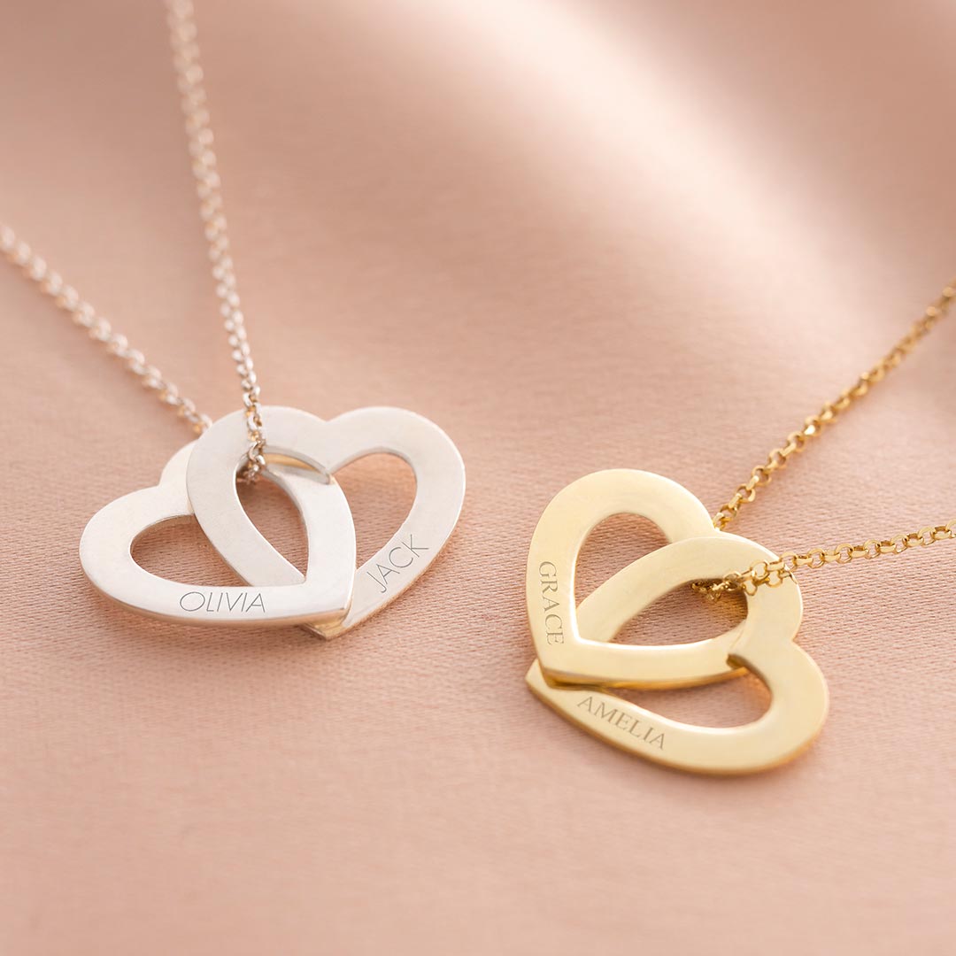 Sterling Silver Infinity Heart Personalised Necklace